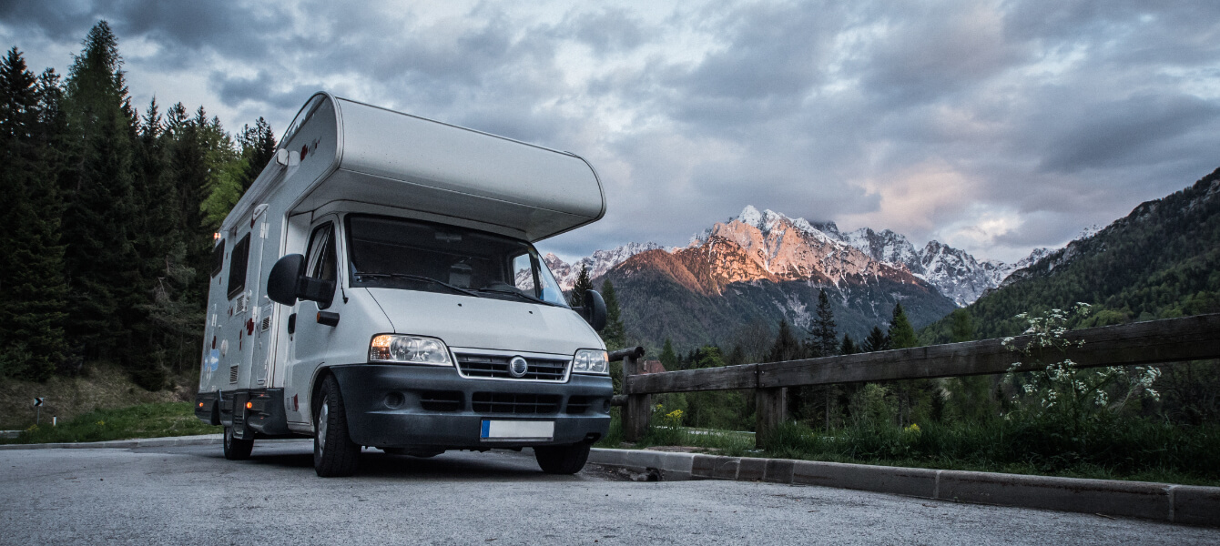 RV in Alaska ready to go after being serviced at Denali Express Chevron.